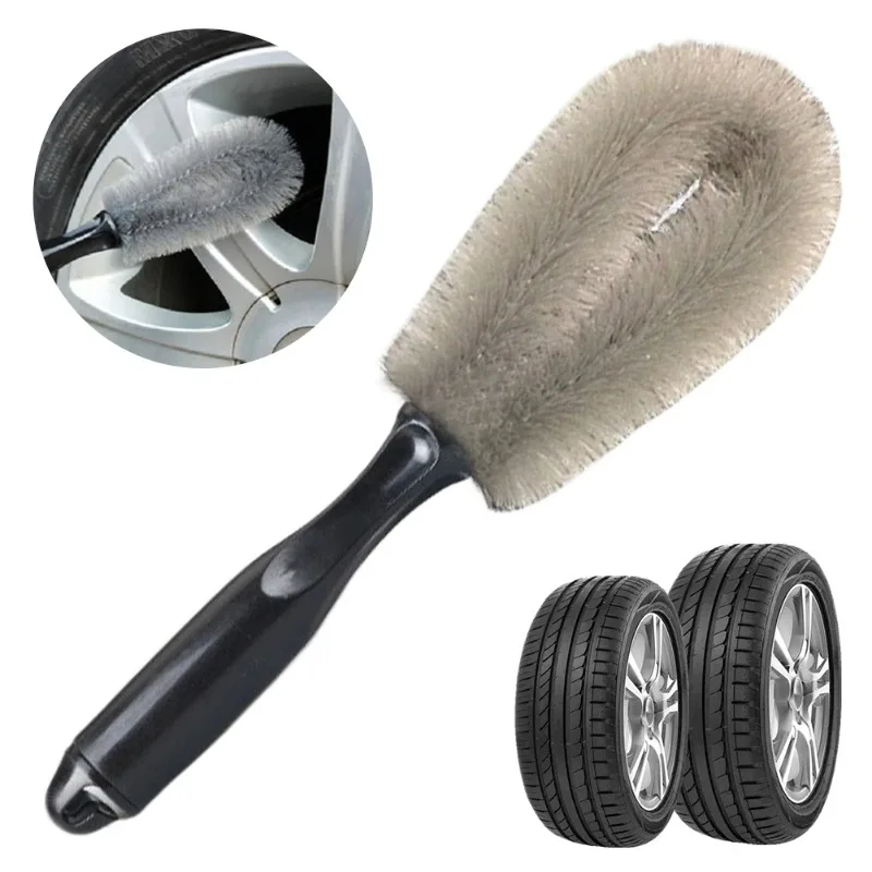Tire Detail Brush Car Rim Scrubber Cleaner Duster Car Wheel Rim Hub Cleaning Brush Soft Bristle Auto Detailing Washing Tools