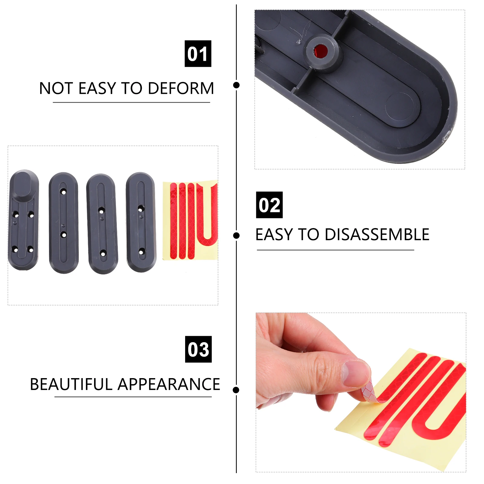 

Decorative Scooter Wheel Hubs Caps Protective Shell Reflective Sticker Front Rear Cover Black Electric Compatibility M365 Pro