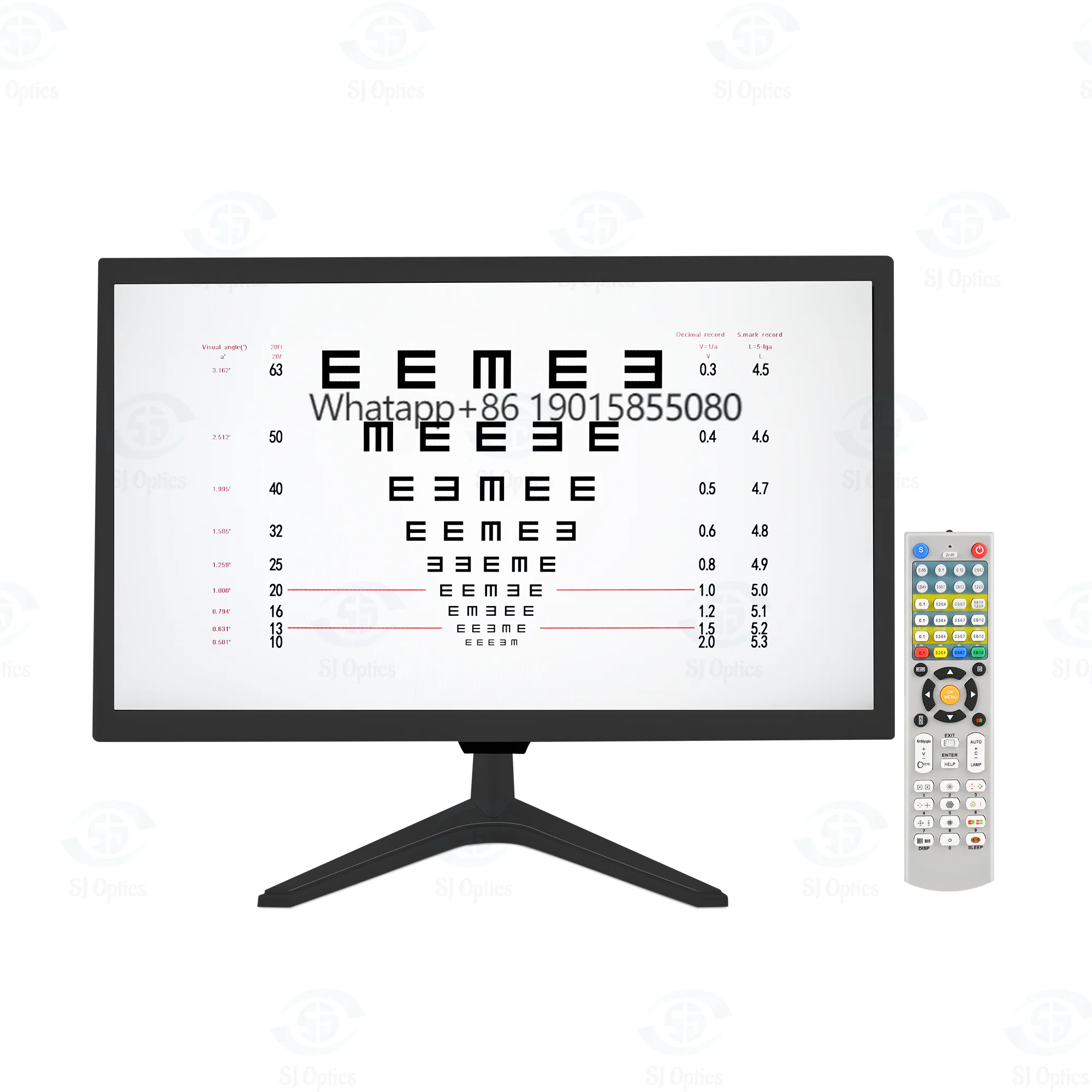 SJ Optics Optical Instrumentst K-215 21.5 Inch Remote Portable Near Vision Tester Clear Chart Visual Acuity