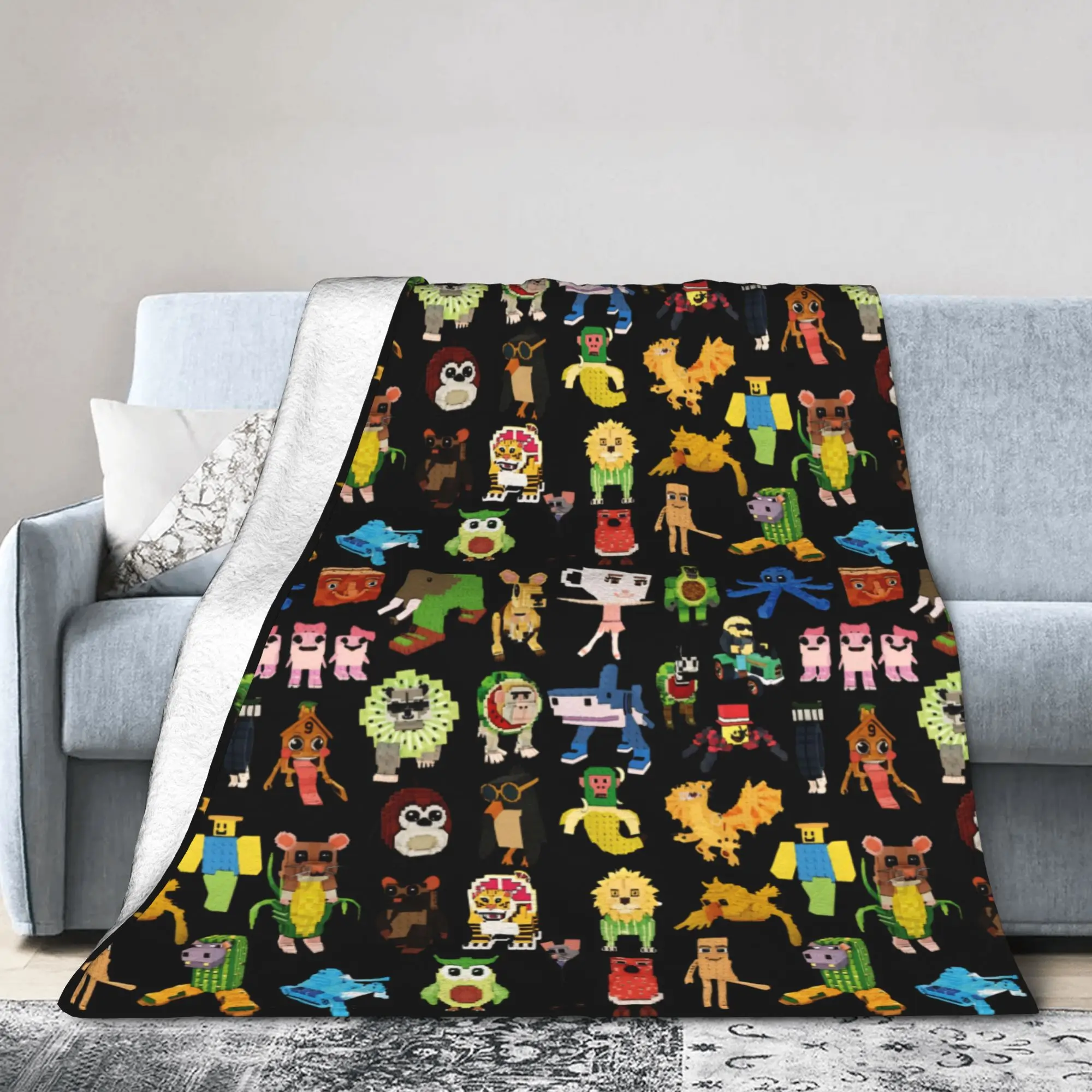 بطانيات محبوكة من لعبة Steal a Brainrot، بطانيات رمي غامضة، ديكور أريكة السرير، مفارش سرير دافئة فائقة النعومة،