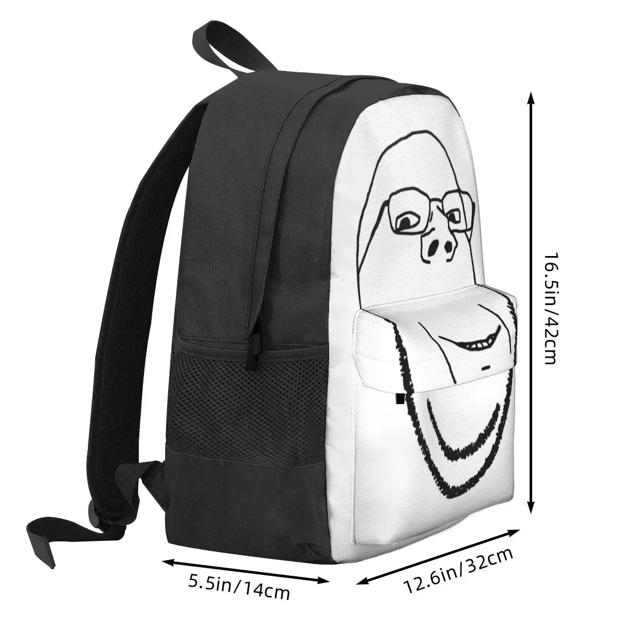 Smiling Wholesome Wojak Soyjak Backpacks Bookbag Students School Bags Cartoon Kids Rucksack Travel Rucksack Shoulder Bag