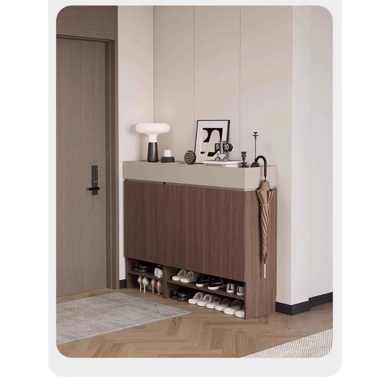 Solid wood shoe cabinet, simple and modern entrance to the home, porch cabinet, partition cabinet, large-capacity storage locker