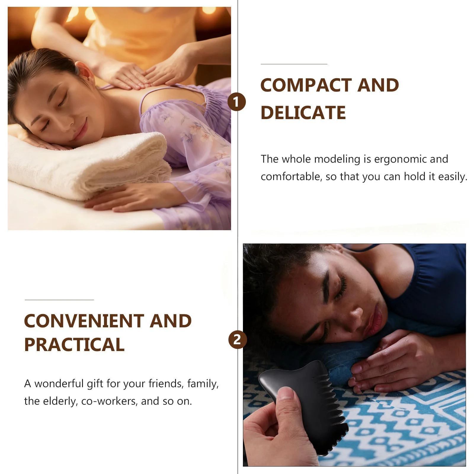 

Stone Scraping Massage Comb Ergonomic Smooth Edges For Face Neck Back Leg Body Guasha Massager Practical Scraping Board Beauty