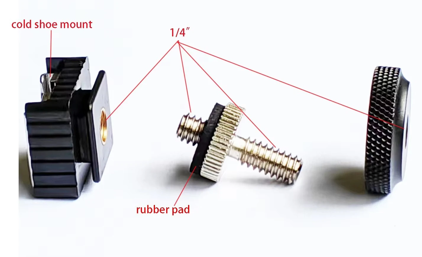 2PCS Flash Hot Shoe Mount Adapter to 1/4-20 Thread Hole Compatible with Canon Nikon Pentax Flash, 1/4” to 1/4” Male Tripod Screw