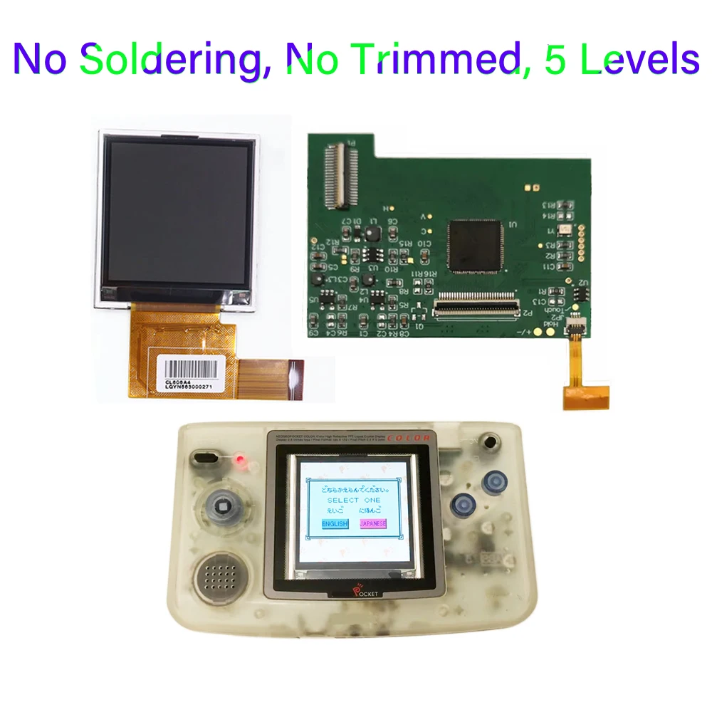 HISPEEDIDO For NGPC LCD Backlight Screen Kit 5 Levels For SNK Neo Geo Pocket Color High Light Kits For SNK NGPC Console