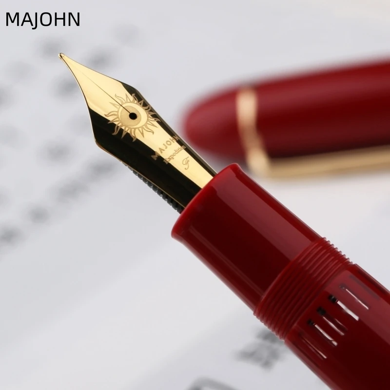 Majohn P141 مكبس نحاسي حامل كبير قلم حبر رقم 8 F بنك الاستثمار القومي حبر بصري نافذة تصميم مدرسة مكتب الكتابة أقلام الهدايا PK MB 149 #1