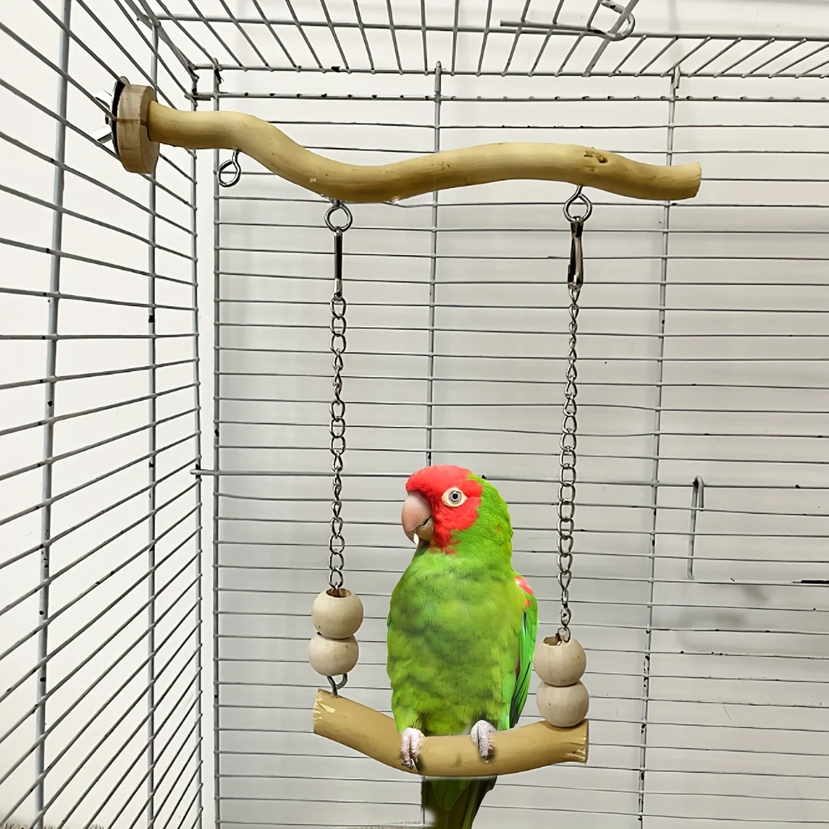 1 Pieza de Accesorio, Color y Estilo Enviados al Azar, Juguete de Puente Colgante para Loros, Juguete para Periquitos, Calopsitas y Agapornis, Suministros para Columpios, Percha, Varilla de Soporte, Madera para Perchas, Juguete para Afilar Garras