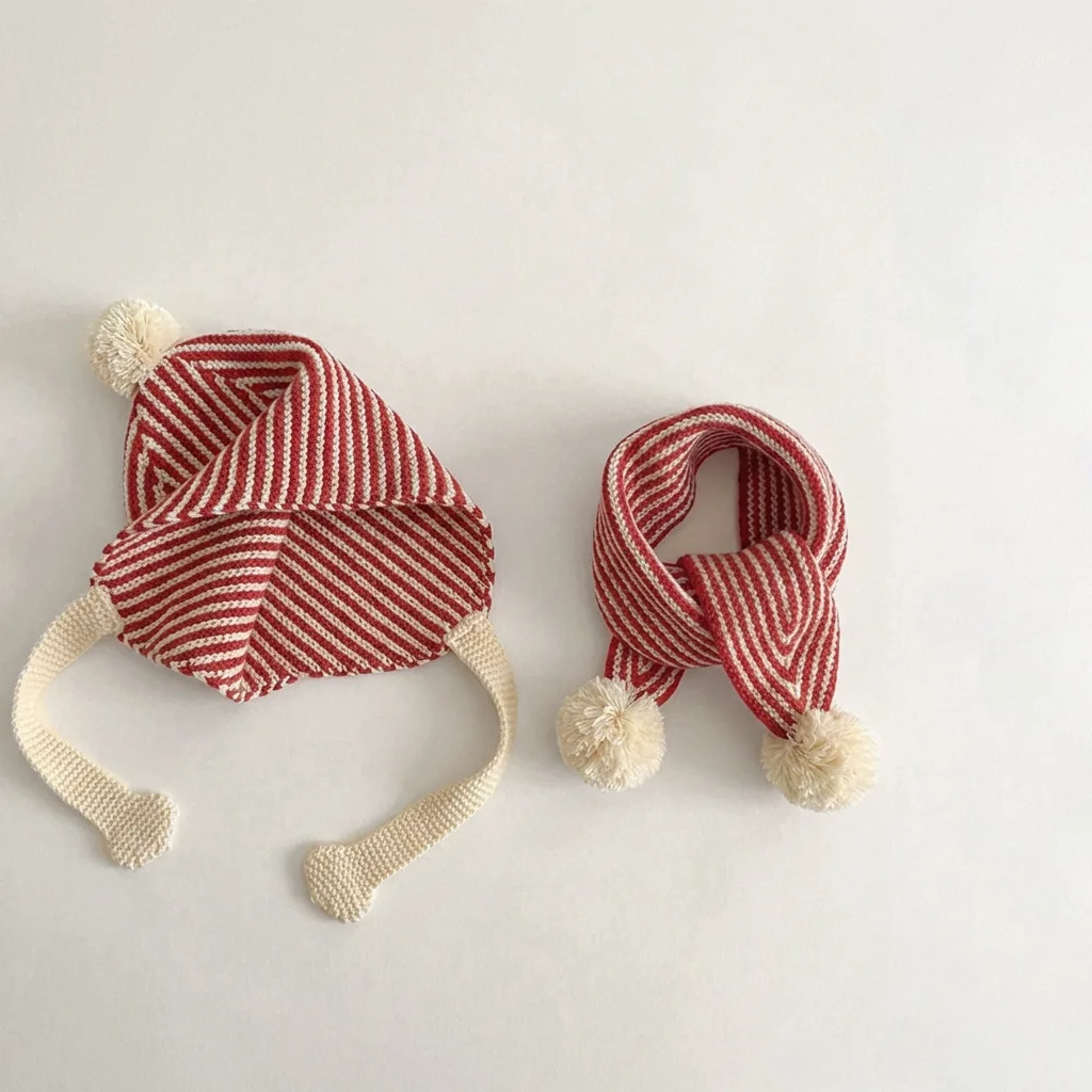 2-6T Children's Hat and Scarf Set Winter Warm Baby Neck Warmer Hat Kids' Scarves Set Girls Knitted Hat - view 6