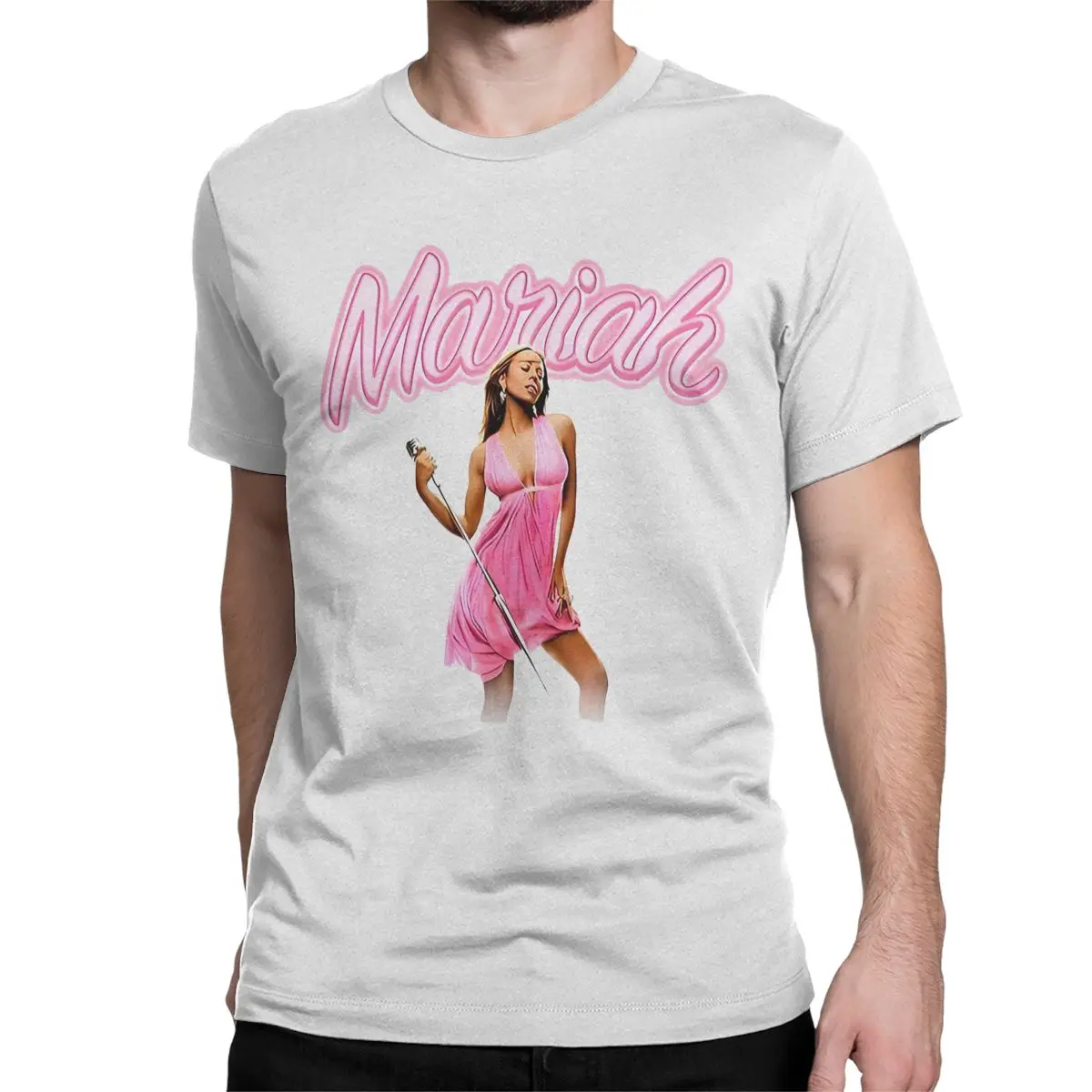 Men Women T-Shirts Pink Mariah Carey Fun Cotton Tees Short Sleeve T Shirt Round Neck Clothing Graphic