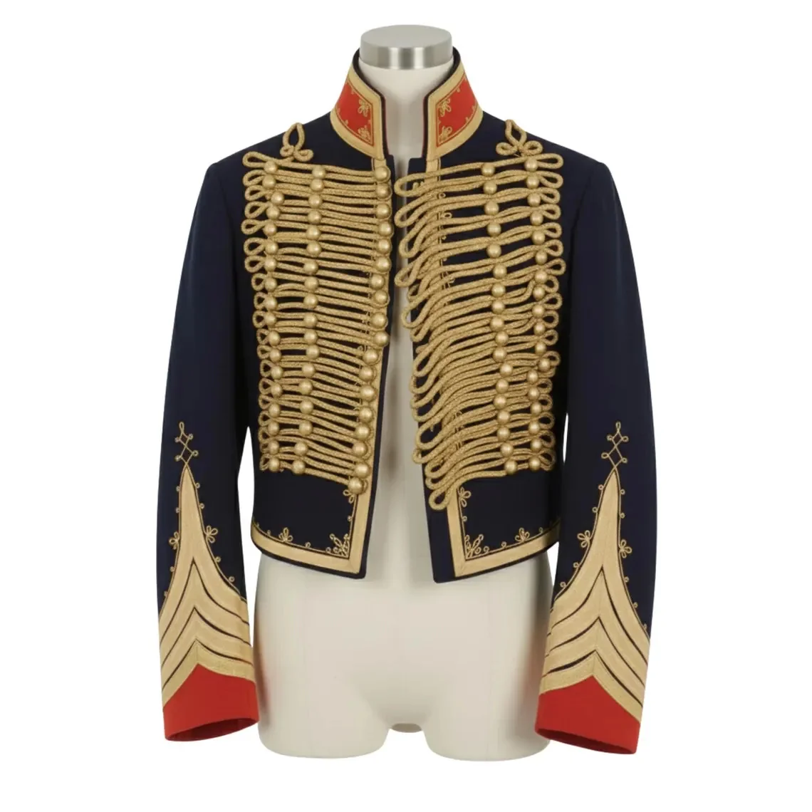 

Custom Made Military Dolman Hussar Jacket Black Napoleonic Uniform Tunic Pelisse Jimi Hendrix Jacket For Adult Men