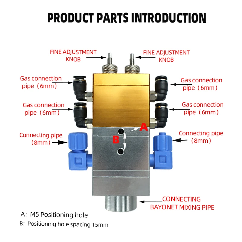 DJF-26-1 صمام حقن السائل المزدوج AB أجزاء هوائية حالة جديدة المزدوج السائل الاستغناء حربة اسطوانة مزدوجة