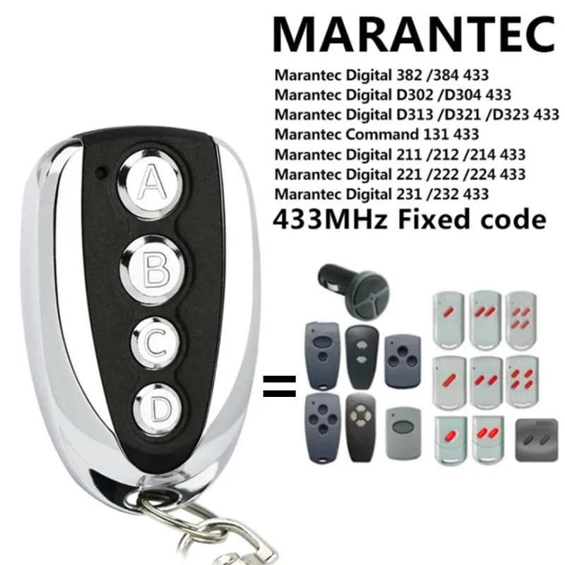 Marantec – télécommande numérique 302 D304 D313, 433MHz, Compatible avec porte de Garage, cloneur de confort numérique