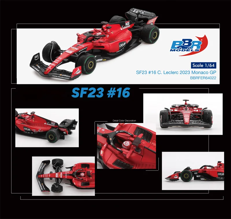 

BBR 1:64 SF23 2023 Monaco GP Die-Cast Car Model Miniature Gifts