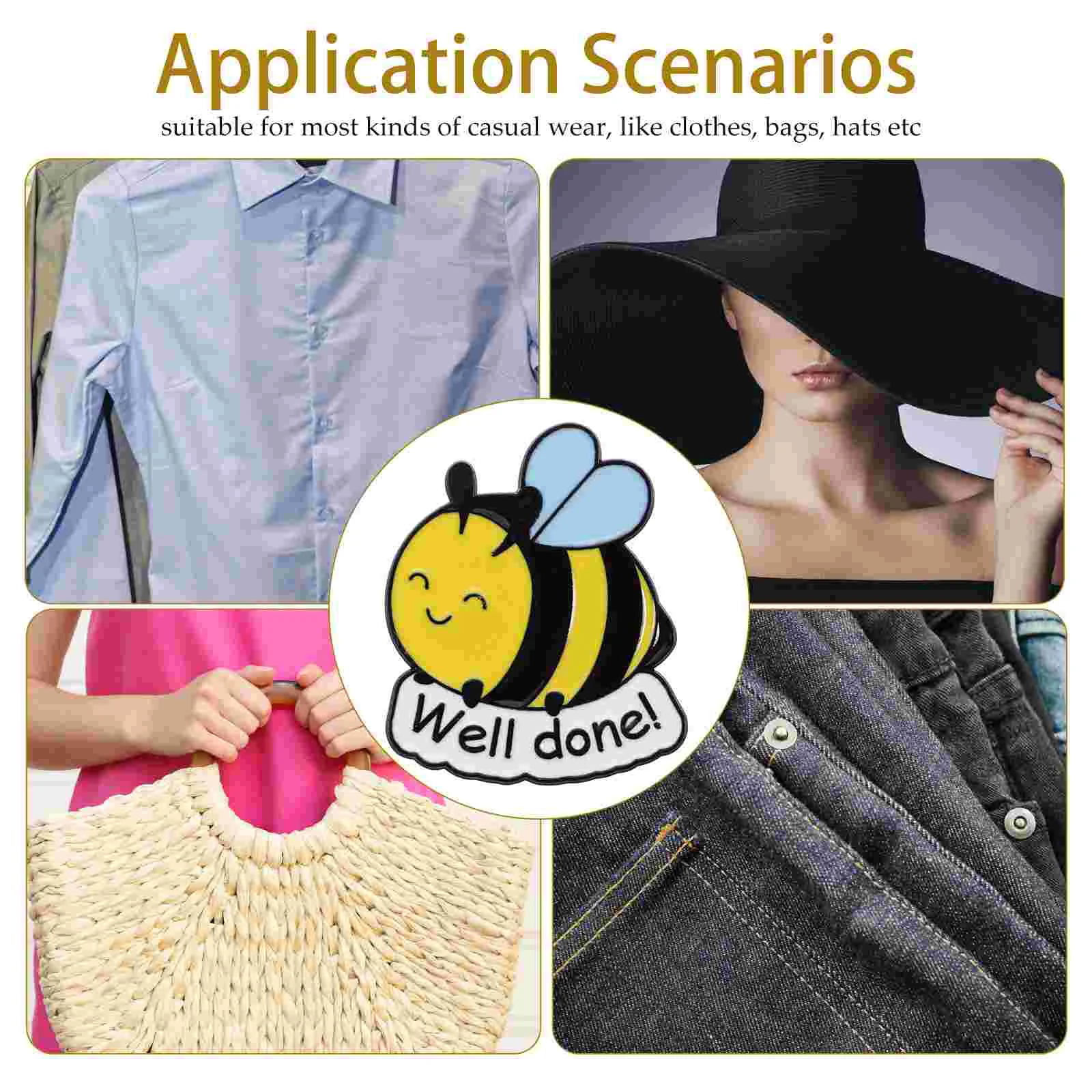 Bee Brooch Pins Jewelry for Women The Cat Charms Items Fashion Trendy Backpack Brooches