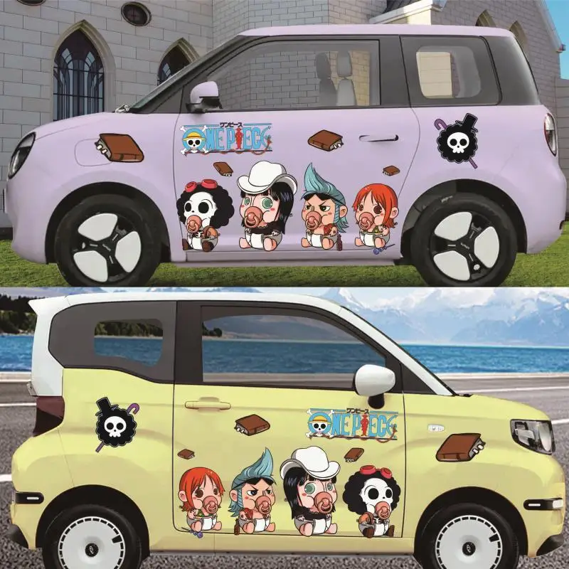 New One Piece Car Decal, Body Decoration, Car Wrap, Scratch Cover, Cartoon Luffy Chopper Car Decal, Festive Gift view 3
