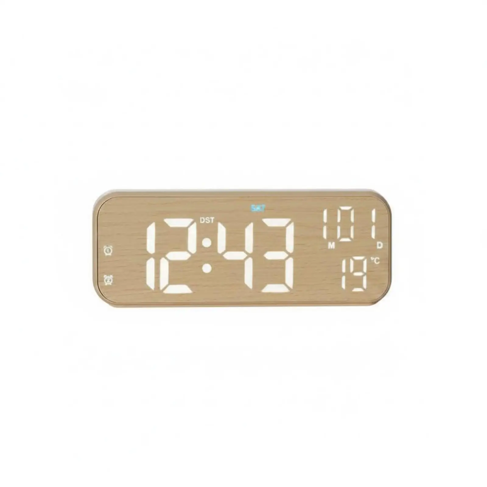 LED Desk Tabletop Timepiece Slim Low-Profile Desktop Alarm Tabletop Timepiece