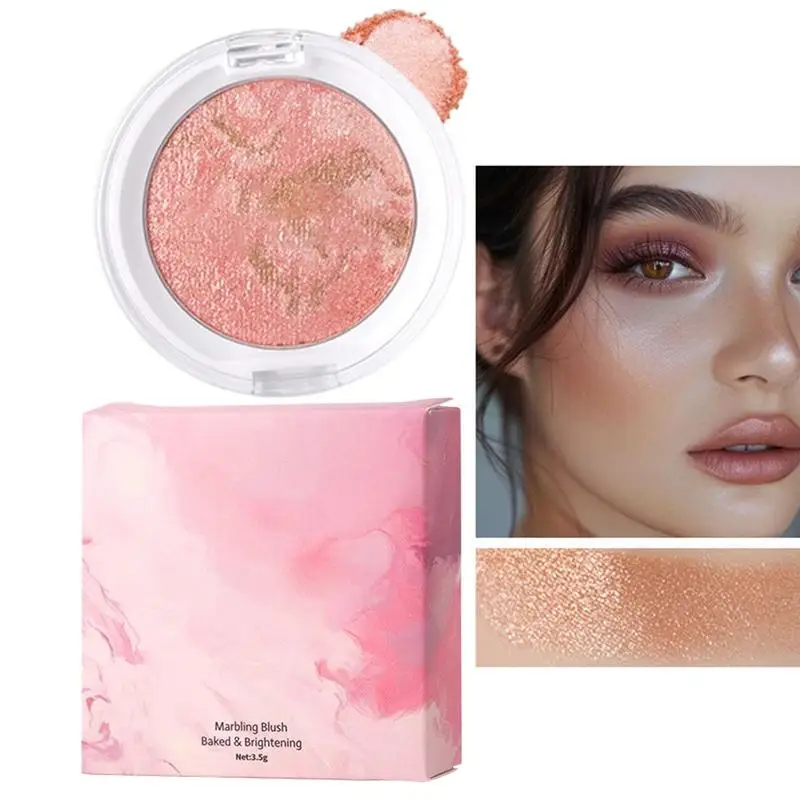 Lighting Glow Baked Blush Face Glitter Blush Cheek Tint Face Shimmer Highlighter Powder Blush Palette Monochrome Blush Palette