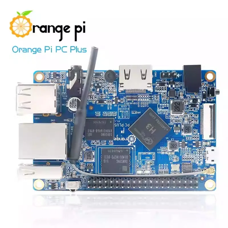 OrangePI บอร์ดพัฒนา PC PLUS, ชิป H3 Quanzhi, เมนบอร์ด Android, หน่วยความจำ1GB, 8บรรจุ