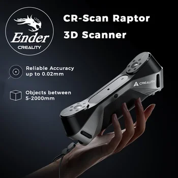 Creality CR-Scan Raptor 3D 스캐너, K1/KC1/K1-Max 3D 프린터용, 0.02mm 정확도, 60fps 스캐닝 속도, 7 블루 평행 레이저 라인 