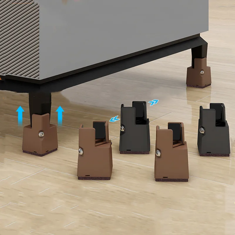 4Pcs Adjustable Chair Feet Riser 5/10cm Heavy Duty Desk Couch Bottom Elevator Metal Sofa Table Raiser Bed Furniture Risers
