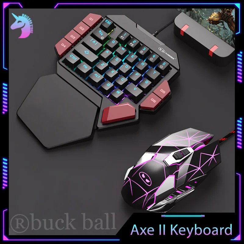 

Axe Ii Gaming Mechanical Keyboard Left Hand 35key Wired Keyboards Mini Portable Custom Rgb Light With Hand Support Esports Pc Cf