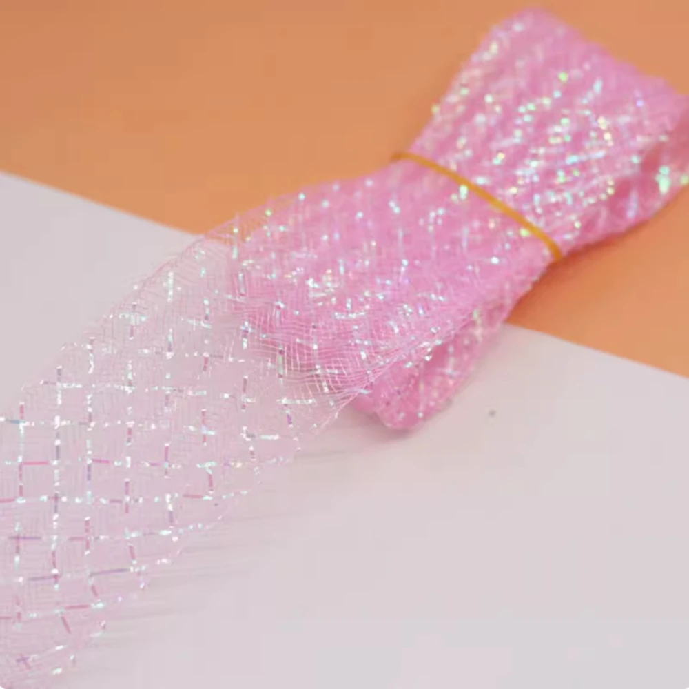 4,5 cm breiter, flacher Krinoline-Bandstoff – Silber – Pferdehaarband für Hüte und Fascinators, 22 Meter – Detail 7