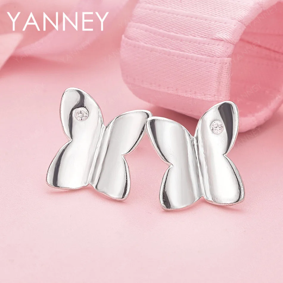 

Роскошные женские полированные серьги-бабочки из стерлингового серебра 925 пробы, модные аксессуары и украшения для свадебной вечеринки