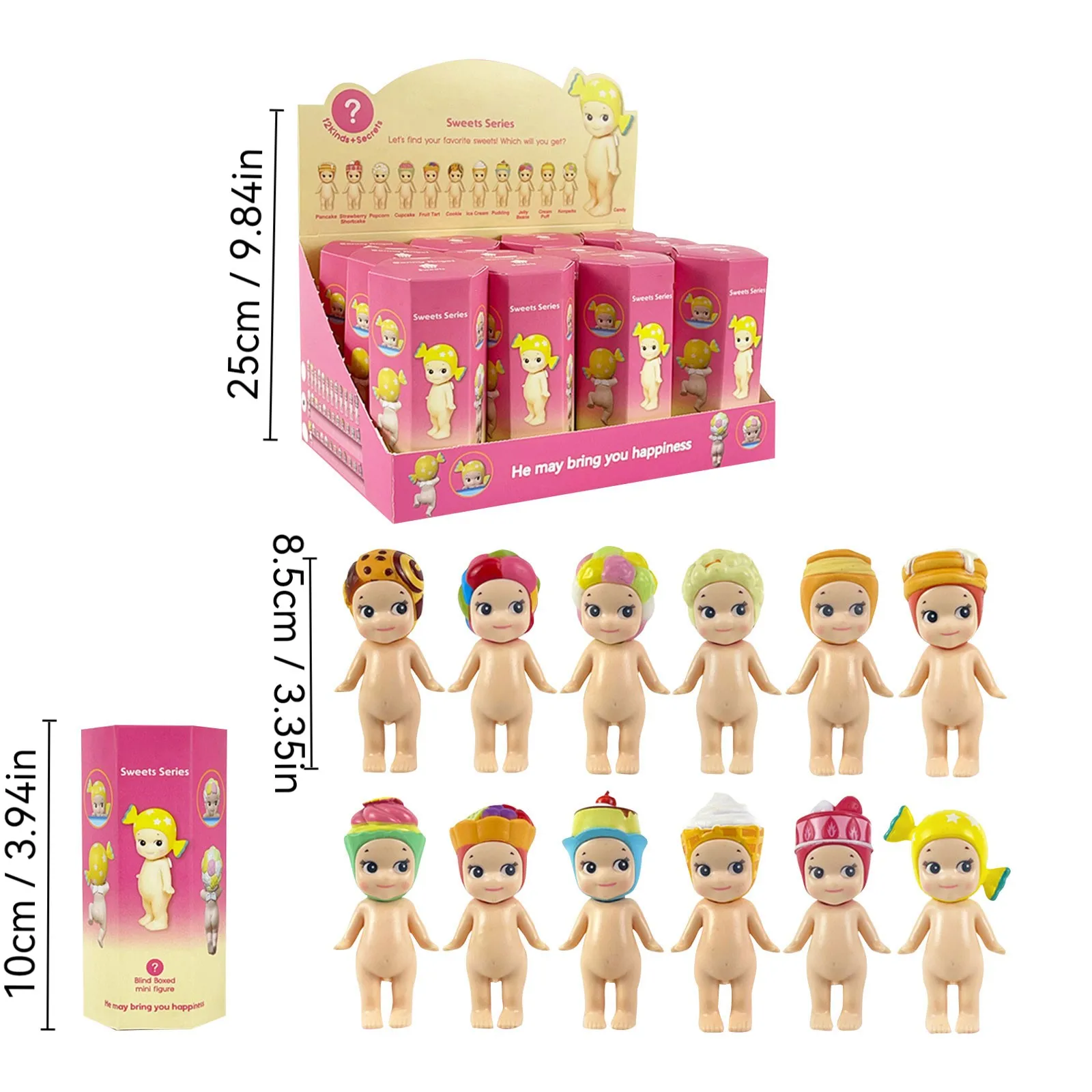 كشف العوالم الغامضة للعجائب المجنحة تمثال الملاك المثير للاهتمام في المفاجأة صندوق أعمى الملاك السائكين سلسلة الحلم الشكل