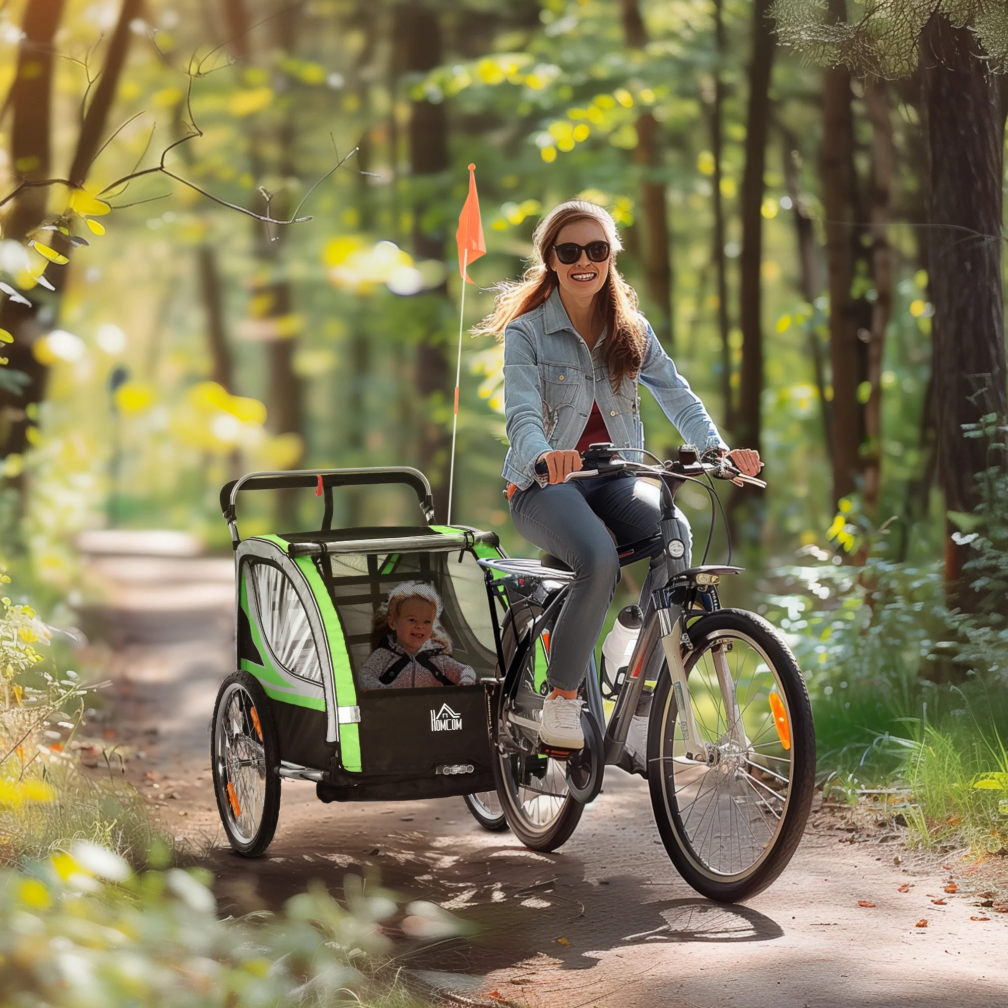 HOMCOM Pendentif enfant 2 en 1, pendentif vélo avec ceinture de sécurité 5 points