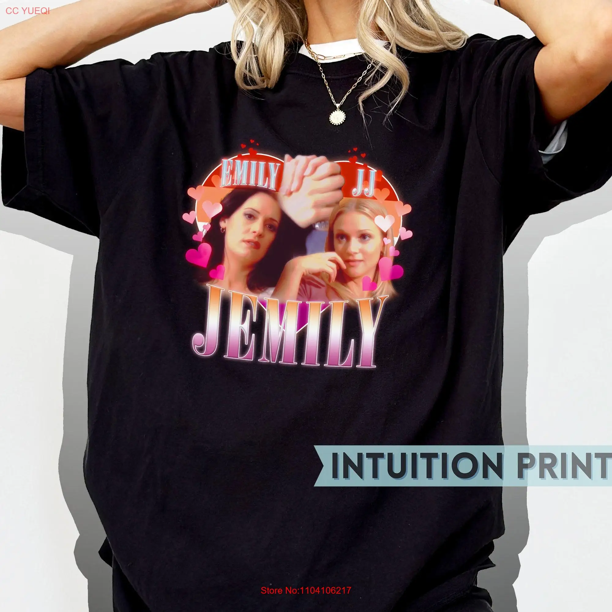 Jemily Emily Prentiss JJ Pride T Shirt Design Criminal Minds Fan Paget Brewster AJ Cook long or short sleeves