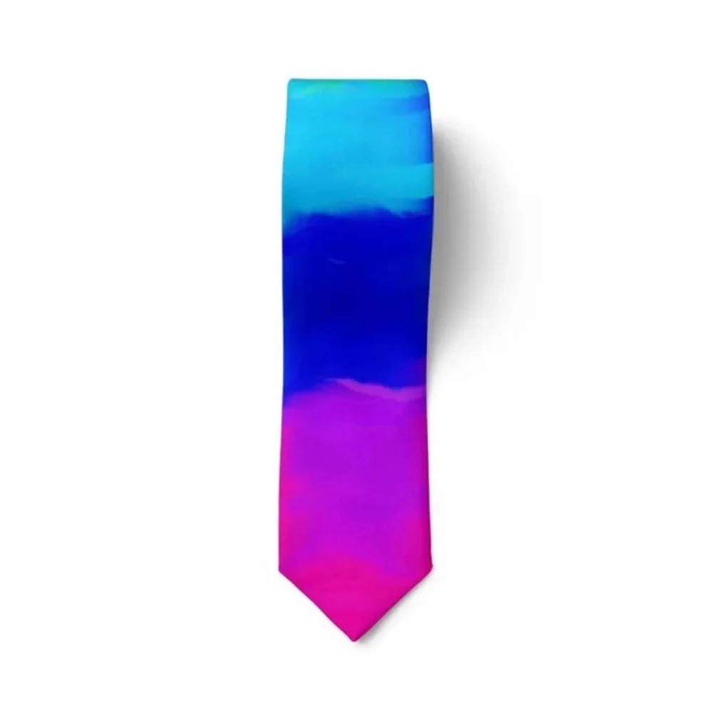 Fashion 8cm Rainbow Tie Adjustable Narrow Colorful Tie Soft Hand Tied Men Necktie Unisex