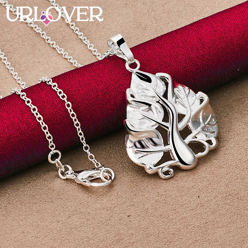 

URLOVER 925 Sterling Silver Necklace For Woman Tree Pendant Necklaces Fashion Party Wedding Charm Jewelry Birthday Gifts Choker