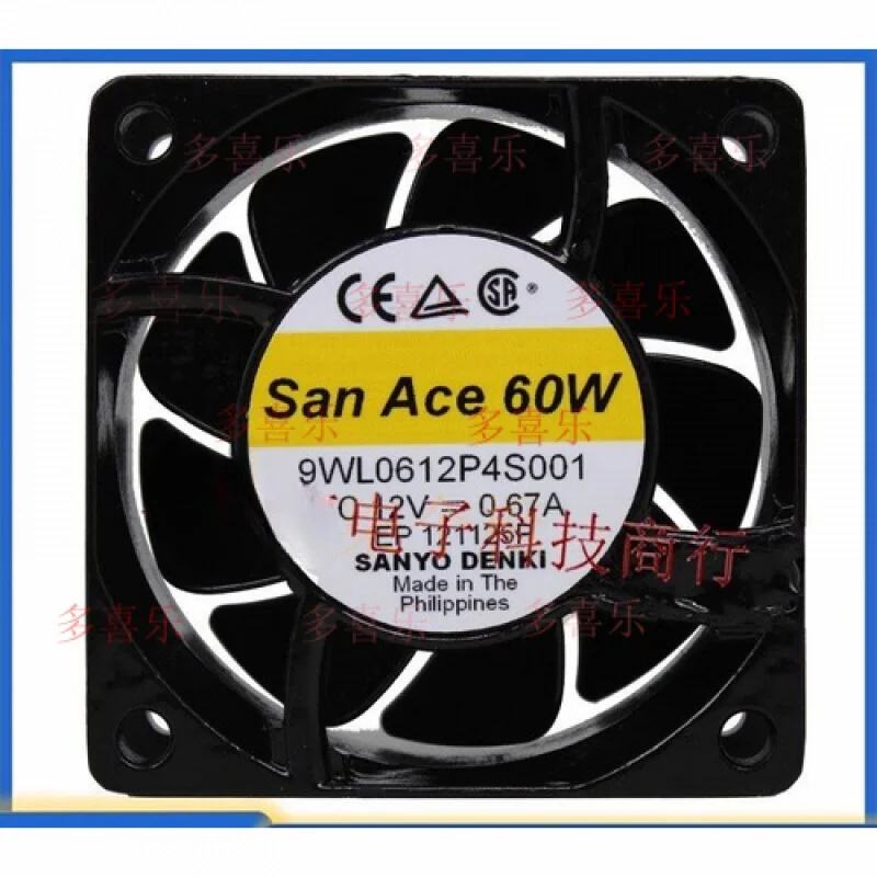 

EE for Sanyo 9WL0612P4S001 DC12V 0.67A 60*60*25mm Waterproof Fan