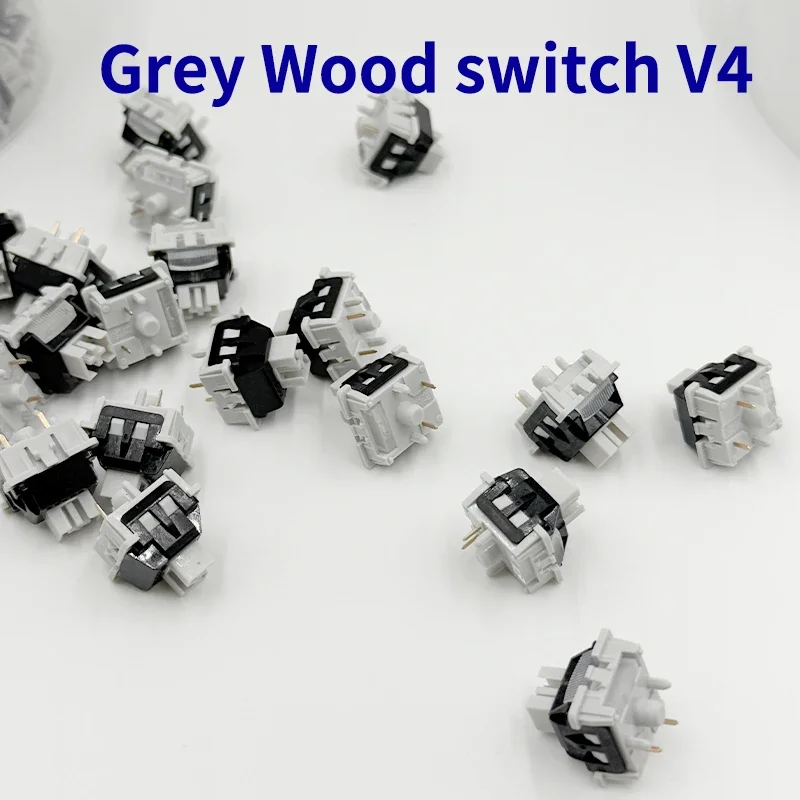 LEOBOG GrayWood V4 Switch Linear POM HIFI Switches For Custom Mechanical Keyboard KIT 5Pin With Light Guide Column DIY GMK67
