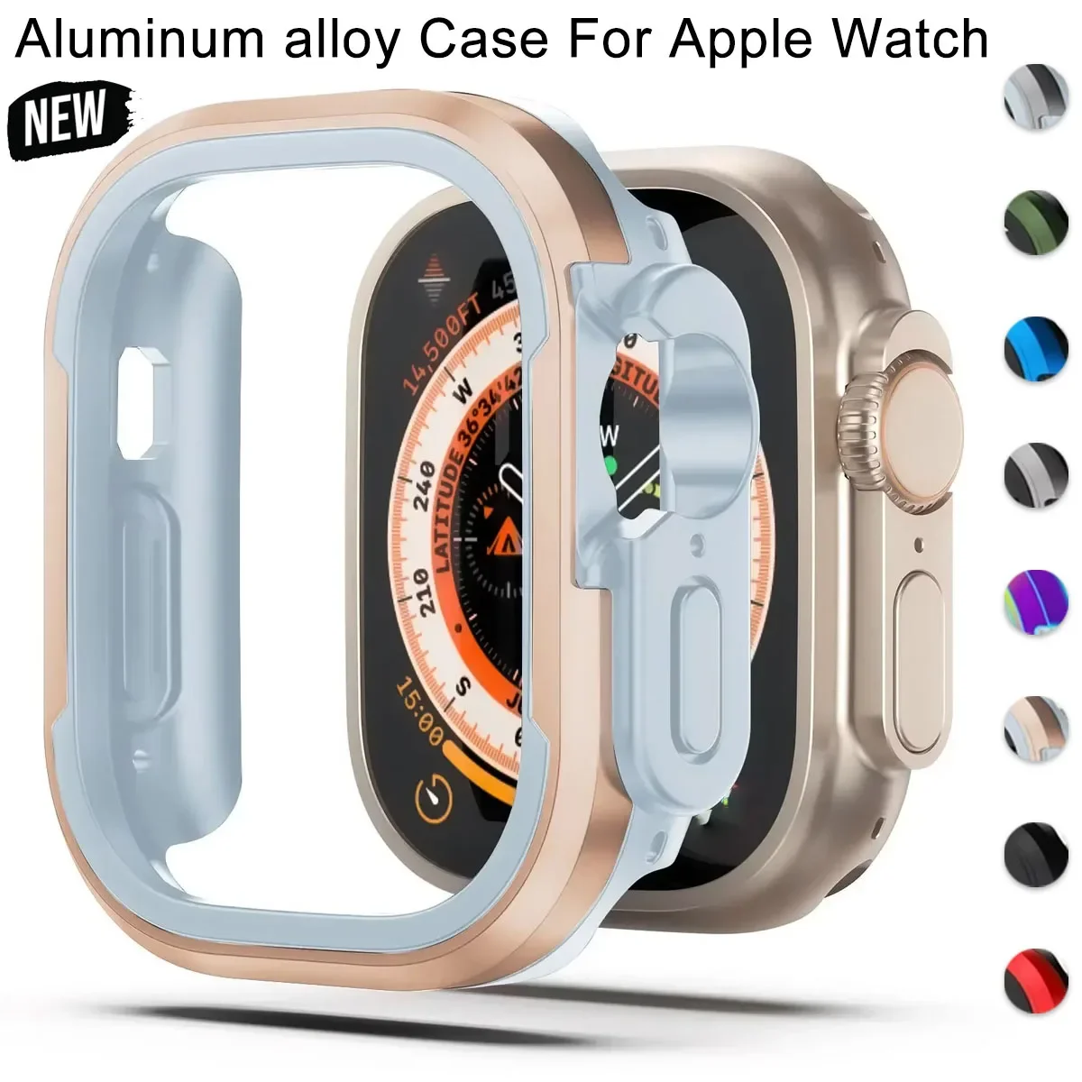 Case For Apple Watch Ultra 2 49mm series 10 9 8 7 6 se Aluminum alloy Metal Frame +TPU Bumper For iWatch 46mm 42mm 45/44/41/40mm