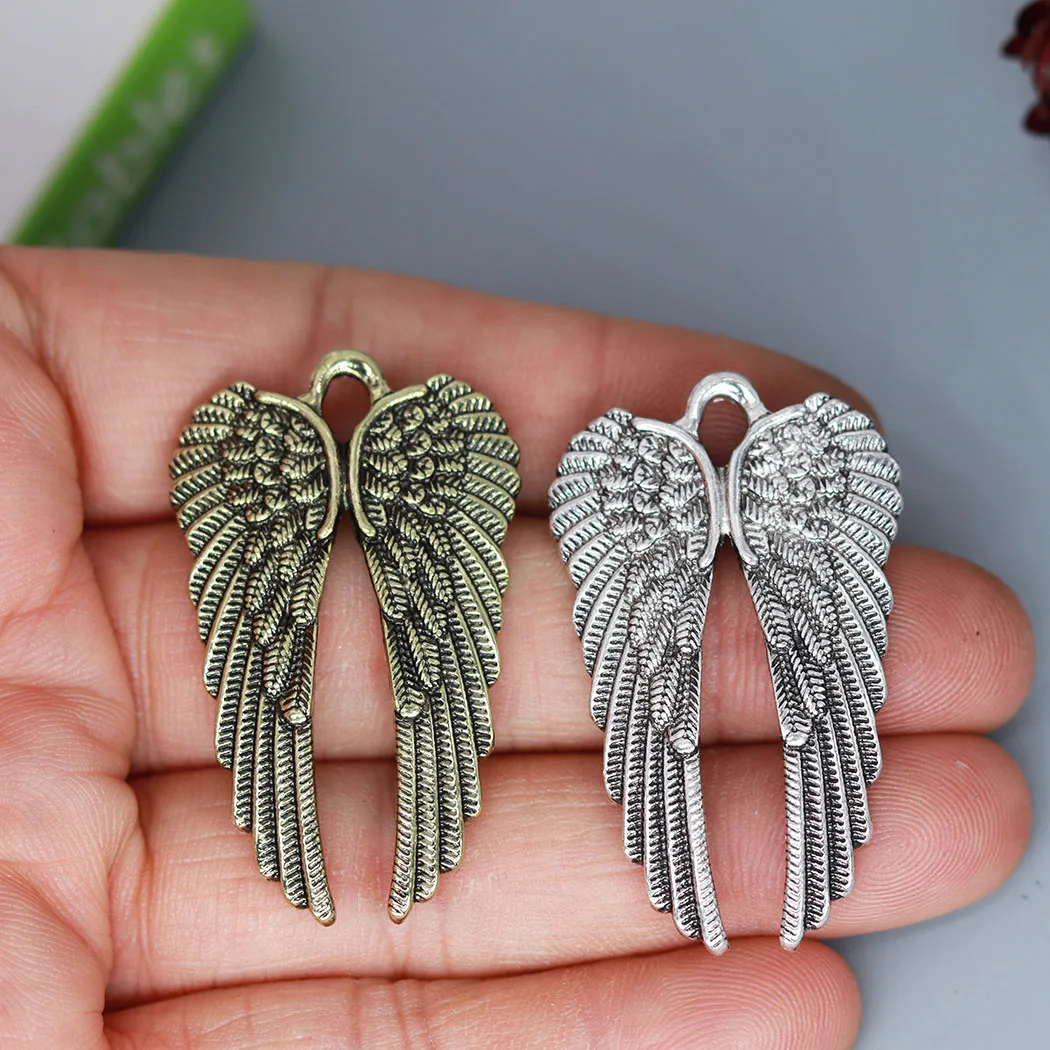 3pcs/Lot Guardian Angel Wings Vintage Tibetan Charm Pendant for DIY Necklace Handmade Jewelry Making Lucky Couple Gifts