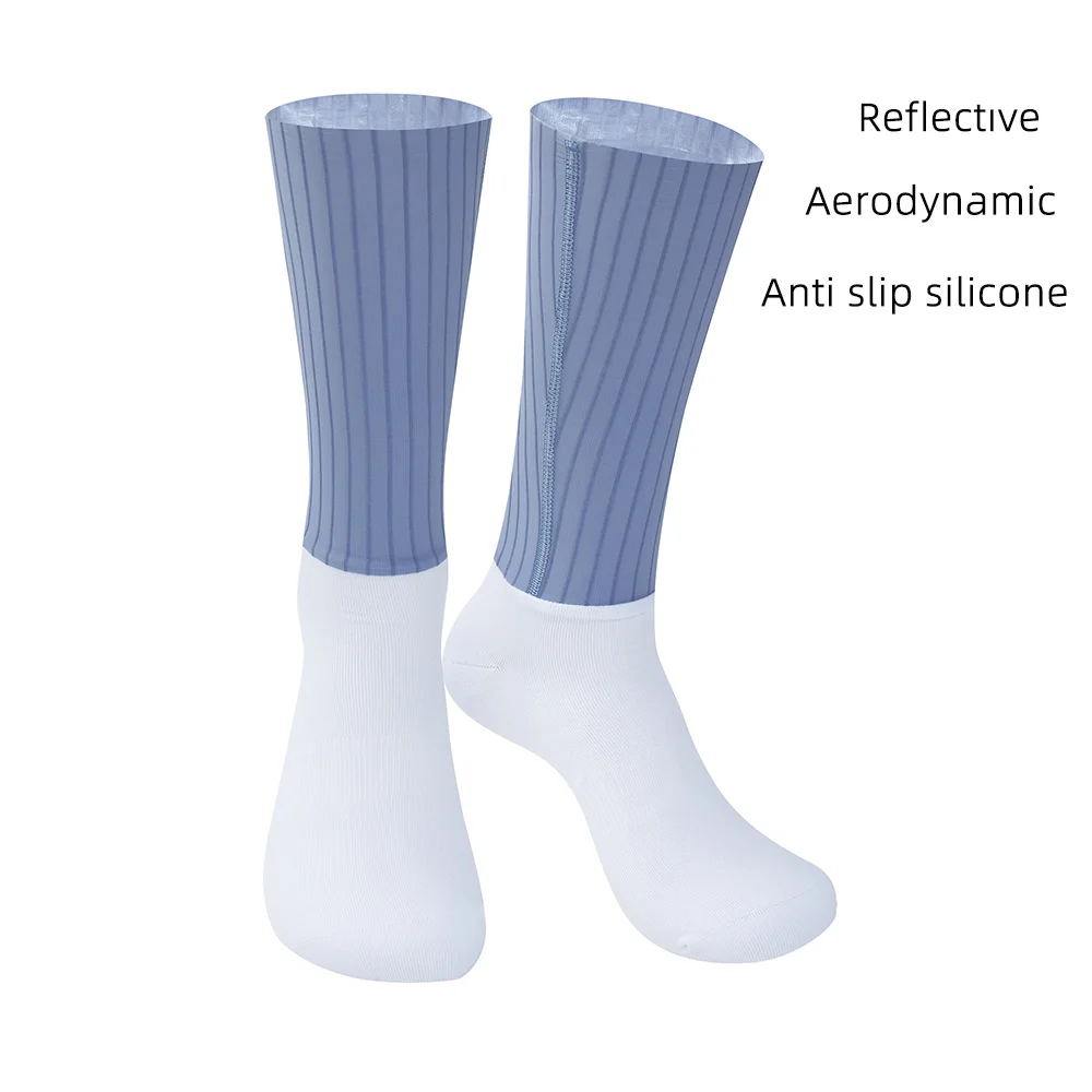 YKYWBIKE Radfahren Aero Socken Anti Slip Silikon Sommer Männer Frauen Whiteline Fahrrad Sport Laufen Fahrrad Socken Calcetines Ciclismo