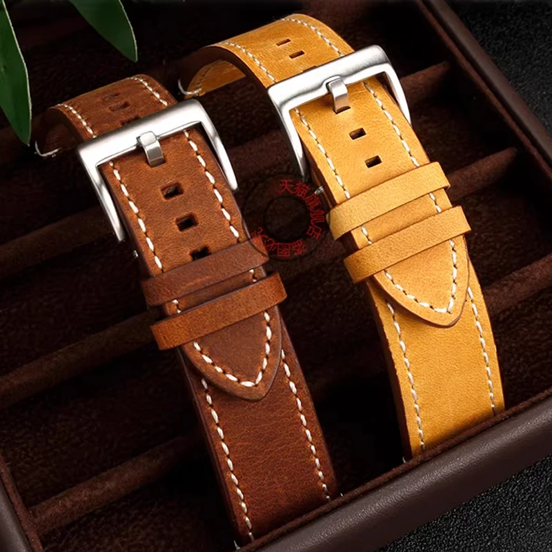 아르마니 블랙 나이트 카시오 세이코 티쏘 스피드 소가죽 팔찌, 빈티지 프로스트 시계 액세서리, 20 m, 22 m, 24m