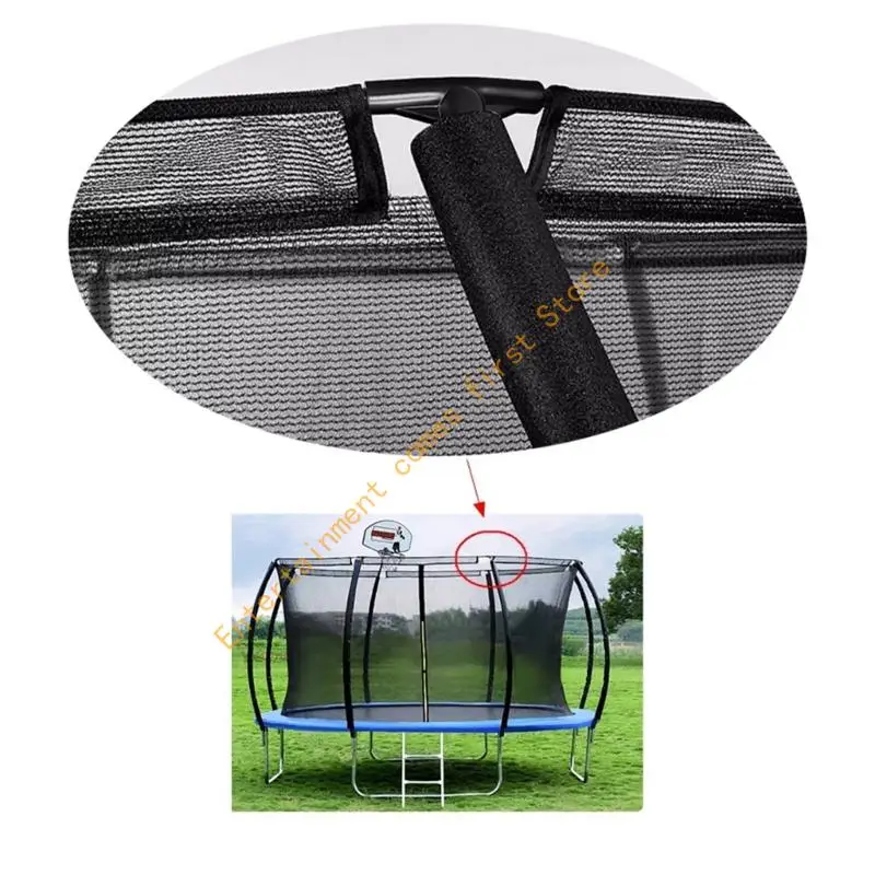 5Pcs Black T Shaped Pipe Sleeve Trampoline Enclosure Poles End Caps Trampoline Poles Cover for Workout Yard Part 55KD