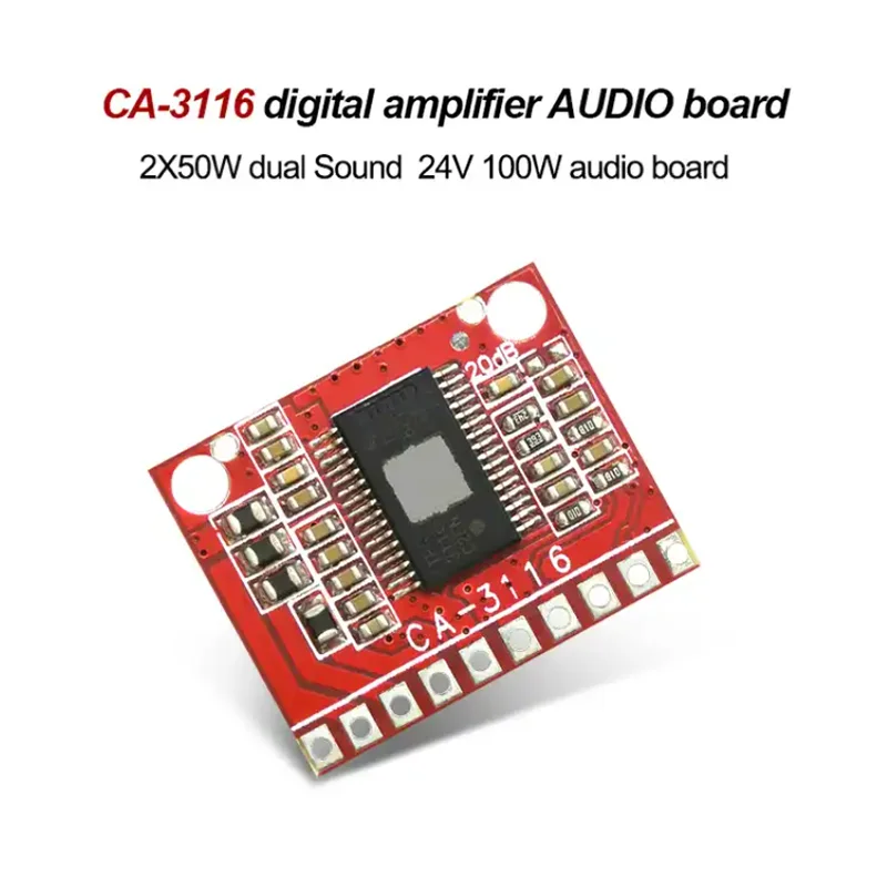 CA-3116 Digital Power Amplifier Board 100W DC5V 12V 24V Dual Channel Audio Stereo Module Amplifier Audio Board