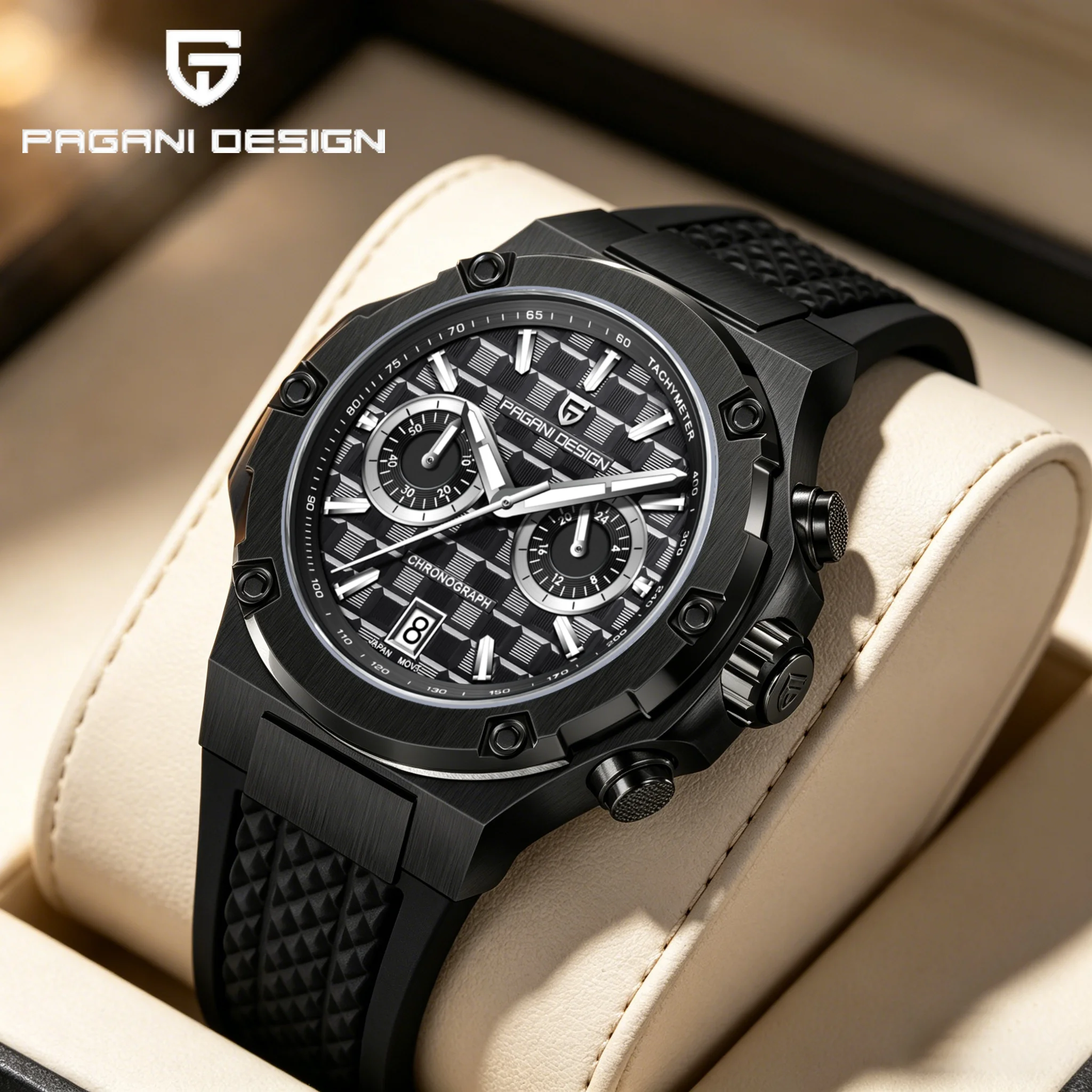 2026 New PAGANI DESIGNMen's Sports Quartz Watch Sapphire Glass AR Coating Stainless Steel Multifunctional Luxury Wristwatch