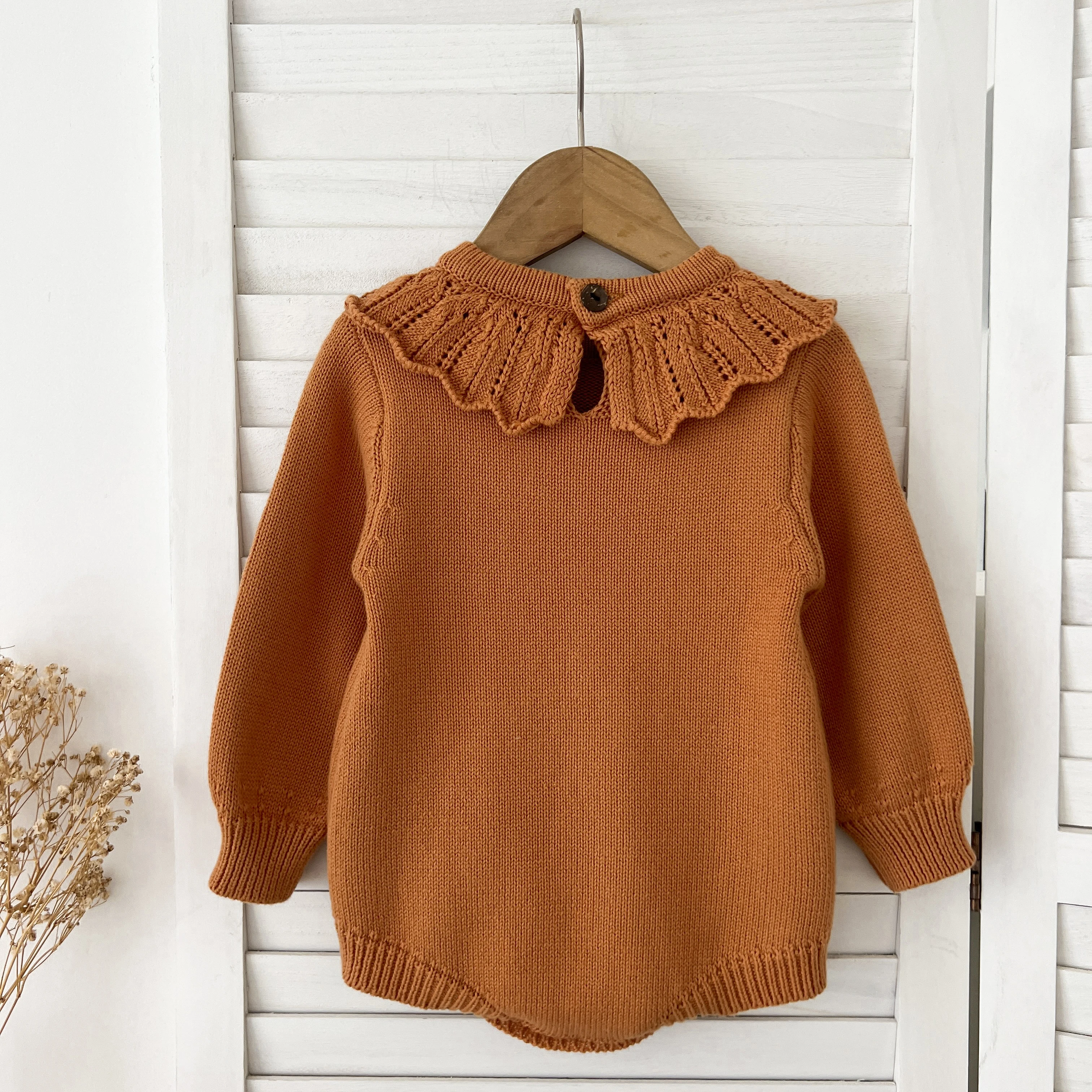 Weihnachten Stickerei Floral Baby Mädchen Pullover Strampler Neugeborenen Lange Ärmel Stricken Kleidung Prinzessin Strickwaren Winter Herbst Overall ﻿ – Detail 11