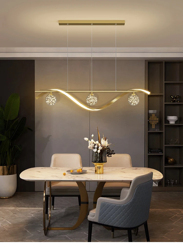 Lampadario moderno a LED per soggiorno sala da pranzo sfera di vetro lampada da cucina decorazioni per la casa illuminazione novità luci a