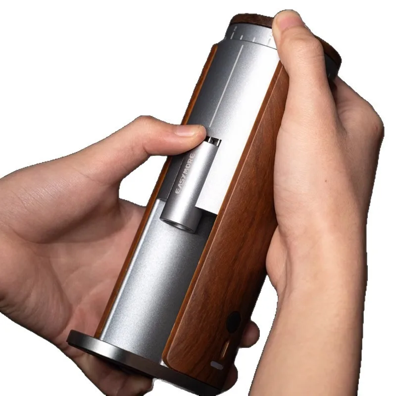 Electric bean grinder, electric coffee machine, grinder 420 steel core wood grain portable small grinder