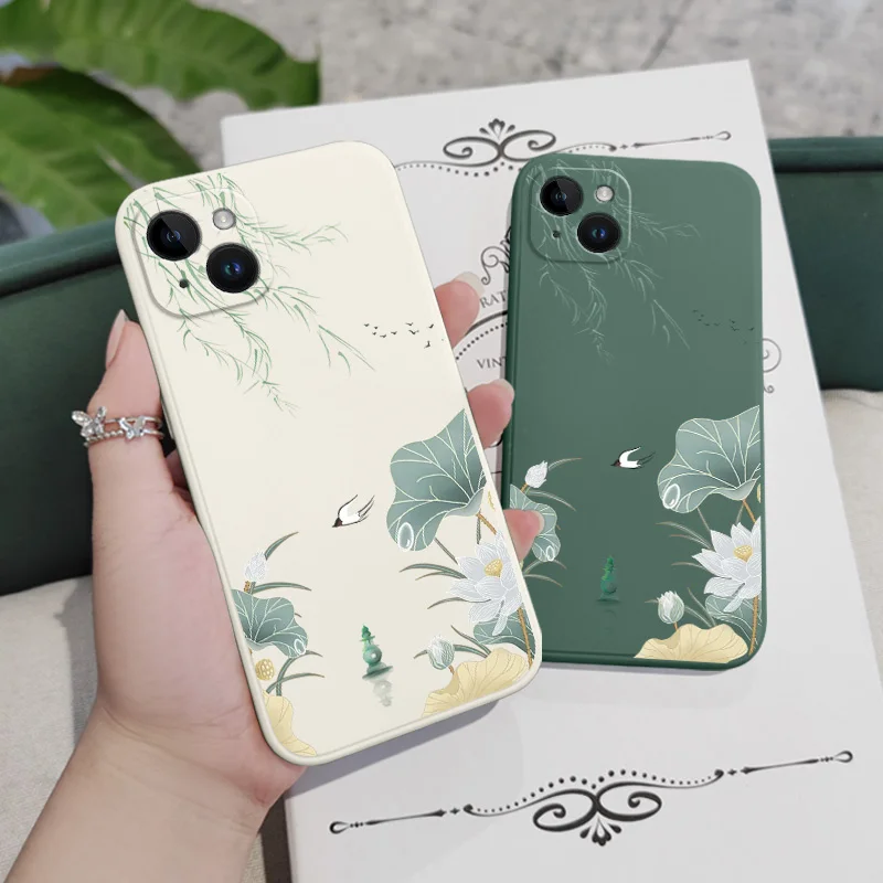 Lotus Pavilion Phone Case For iPhone 17 17 Air 16 16e 15 14 13 12 11 X XR XS Plus Pro Max Mini Silicone Cover