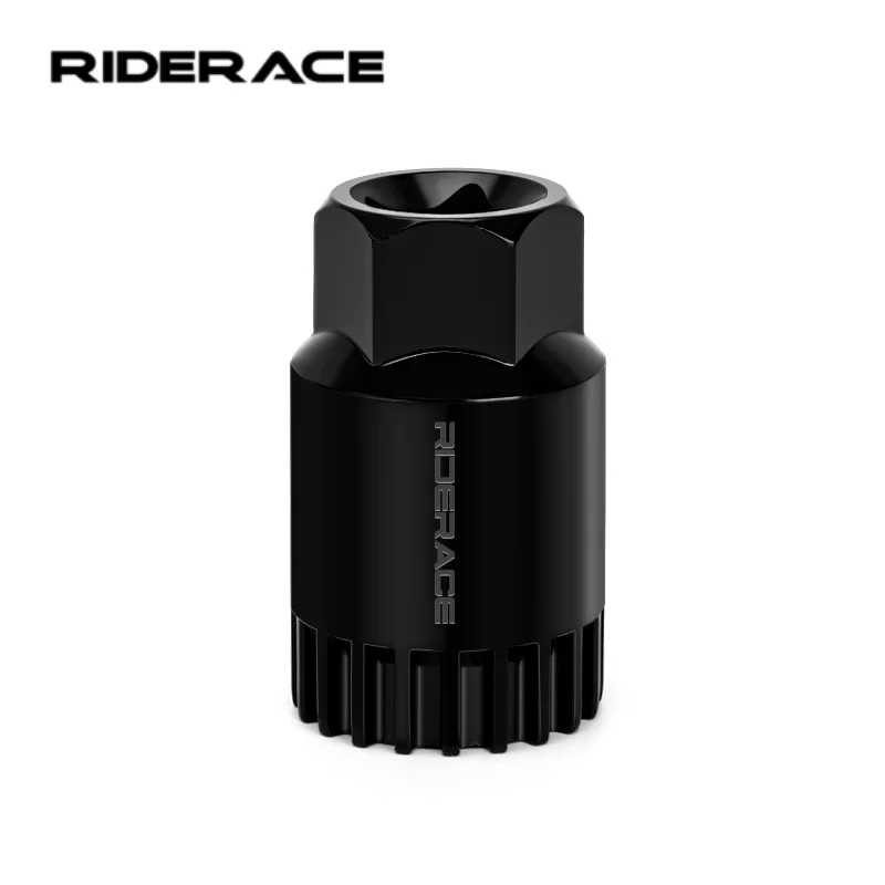 RIDERACE Fahrrad-Innenlager-Entferner CR-V 20 Zähne BB-Entfernungs-Hülsen-Schlüssel Fahrrad-Spanner Service-Werkzeug für Radreparatur Schwarz