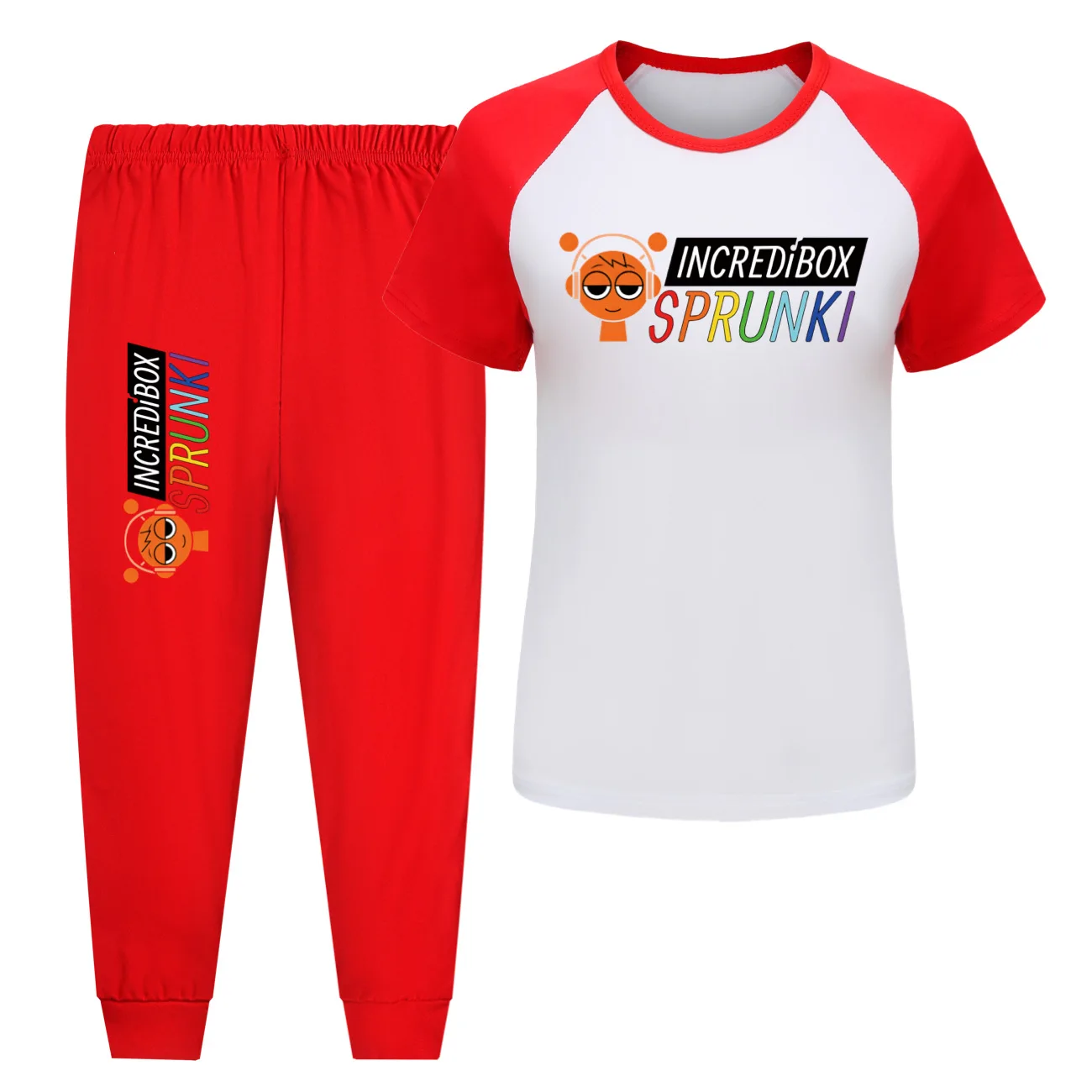 Sprunki Incredibox Song Clothes Kids Pajamas for Toddler Girls Short Sleeve T-shirt Pants 2pcs Set Children Summer Sleepwear