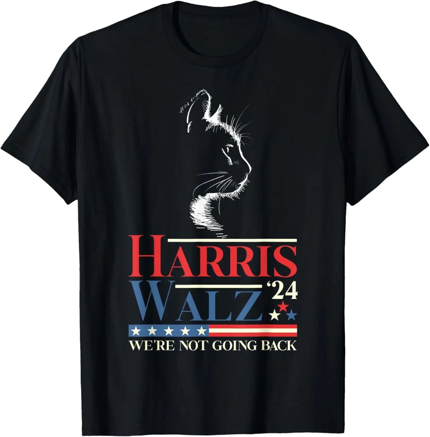 Harris Waltz 2024 Election Funny Cat Kamala Harris Tim Walz T-Shirt