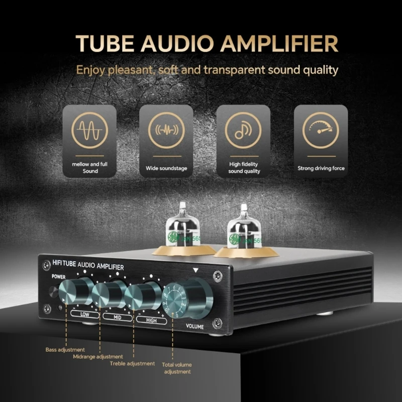 HiFi Audio Preamplifier Vacuum Tube Amplifier For Natural Sound Buffer Treble Bass Adjustment Preamp Amplifier