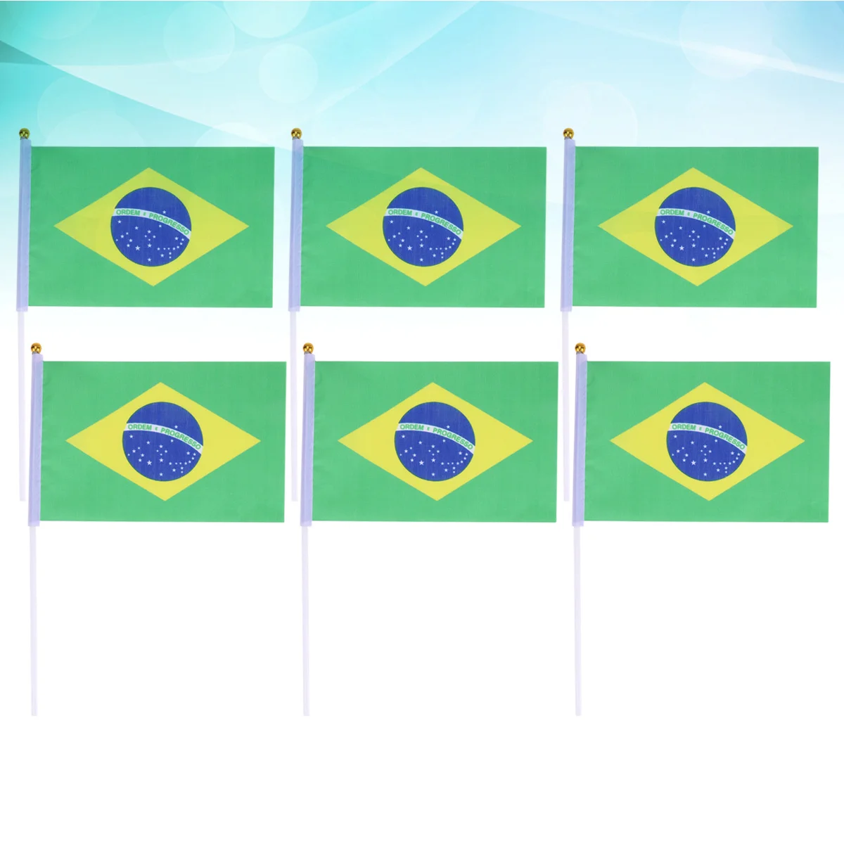 20 قطعة باليد الصغيرة البرازيل العلم على عصا أعلام الدولة الدولية للحزب حديقة مهرجان الرياضة موكب مكتب #2